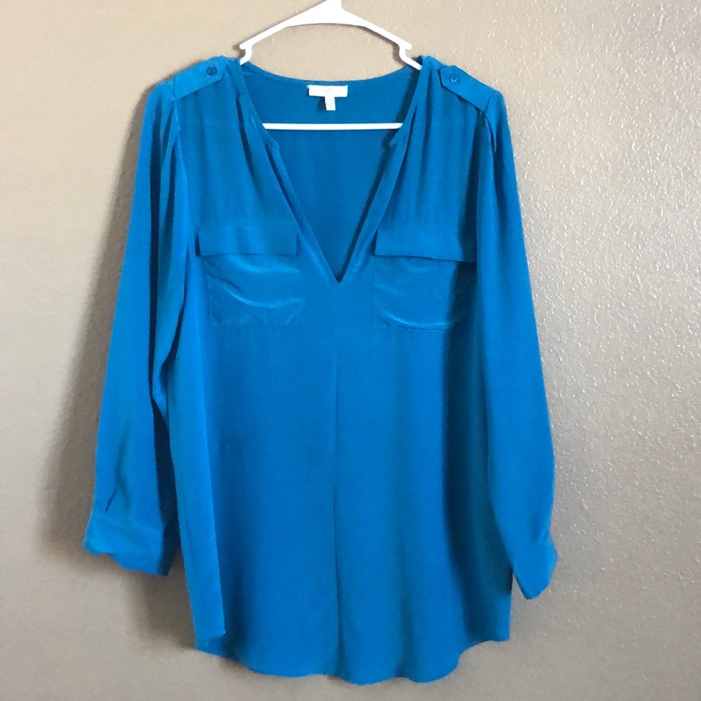 Joie silk tunic blouse blue women’s small
